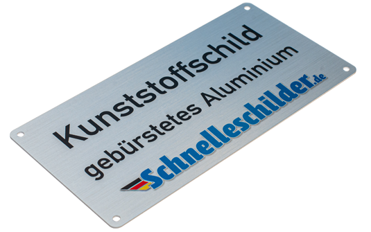 Kunststoffschild Geburstetes Aluminium