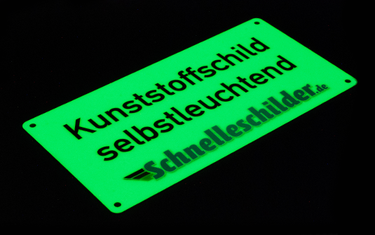 Kunststoffschild selbstleuchtend